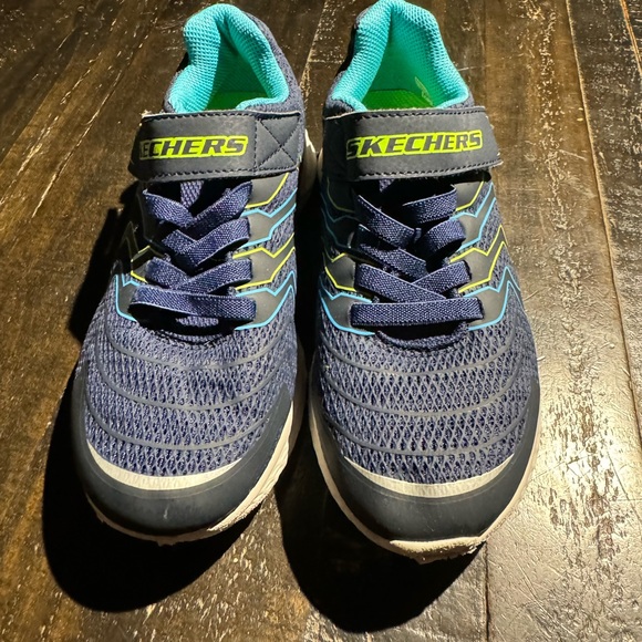 Boys Skechers Size 3 Sneakers Shoes - Navy Blue - Picture 2 of 8